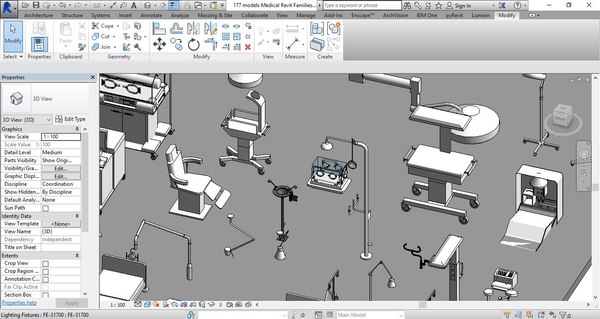modelo 3d 177 modelos de Revit Medical Familias - TurboSquid 1296302