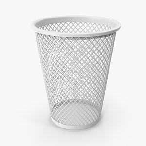 3D Waste Basket White