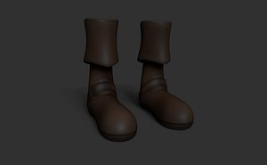 leather boots pirates cowboys 3D model