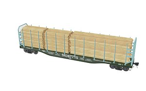 Transport Flat Car Load 3D model