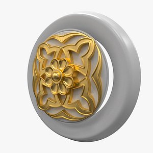 Plaster Ventilation Duct with Ornate Ceiling Rosette 3D Model20