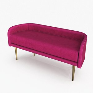 Bench Deco Brass Legs 3D model