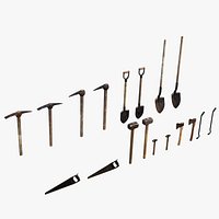 Farm and Garden Tools Low-poly