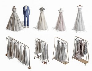 Wedding Dress Collection Bridal Gown Wedding Dress Mannequin 3D