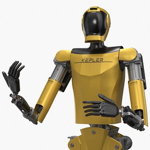 Humanoid Robot Kepler Yellow Rigged for Maya 3D model
