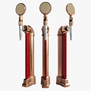 Steampunk Copper Beer Tap 3D model