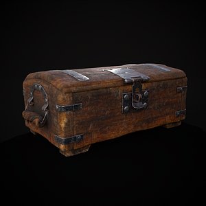 3D model Old Rustic Rose Wood Chest