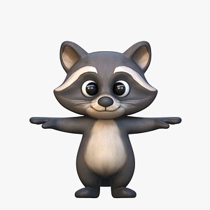 Cartoon Raccoon 3D model