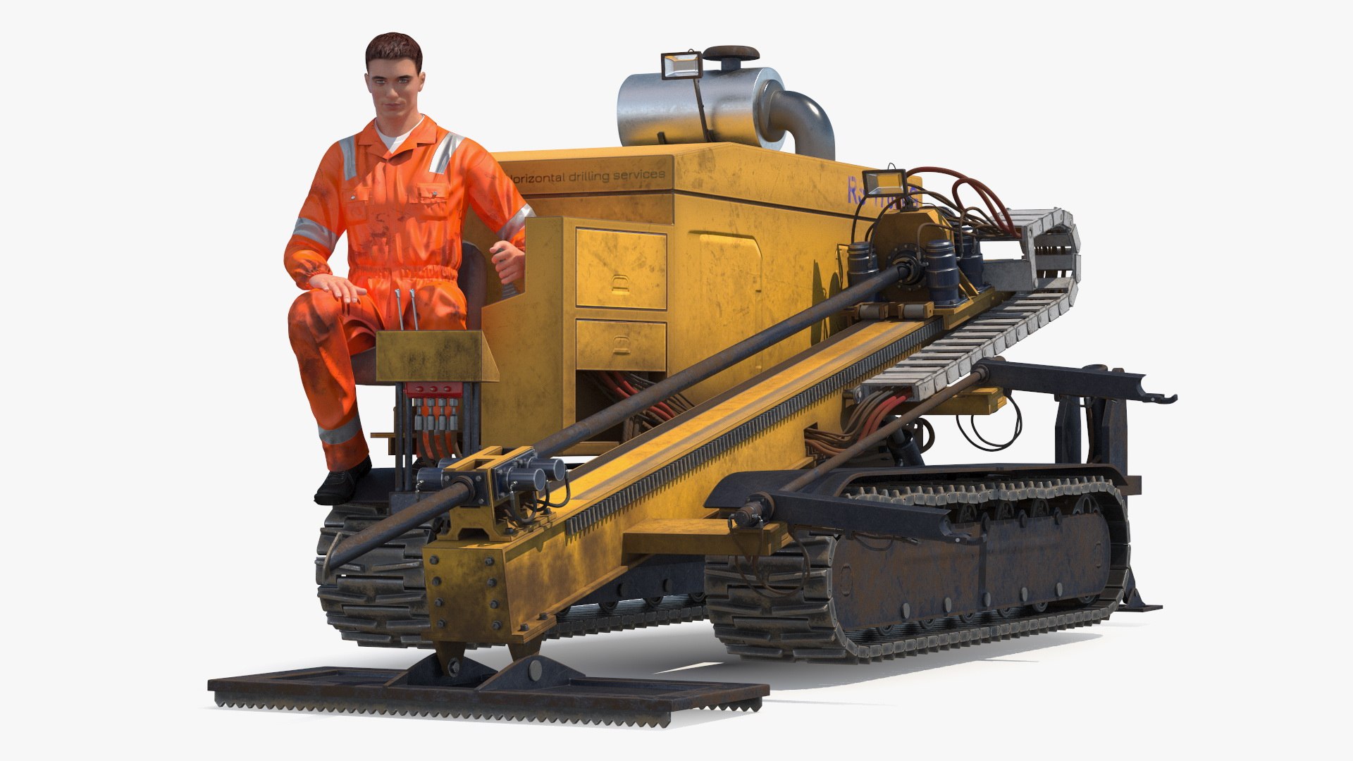 Directional Drilling Rig with Operator 3D model preview