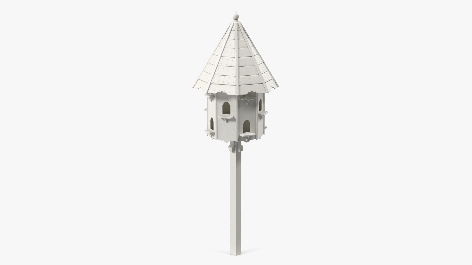 Handmade Dovecote for Twelve Nests White 3D model preview