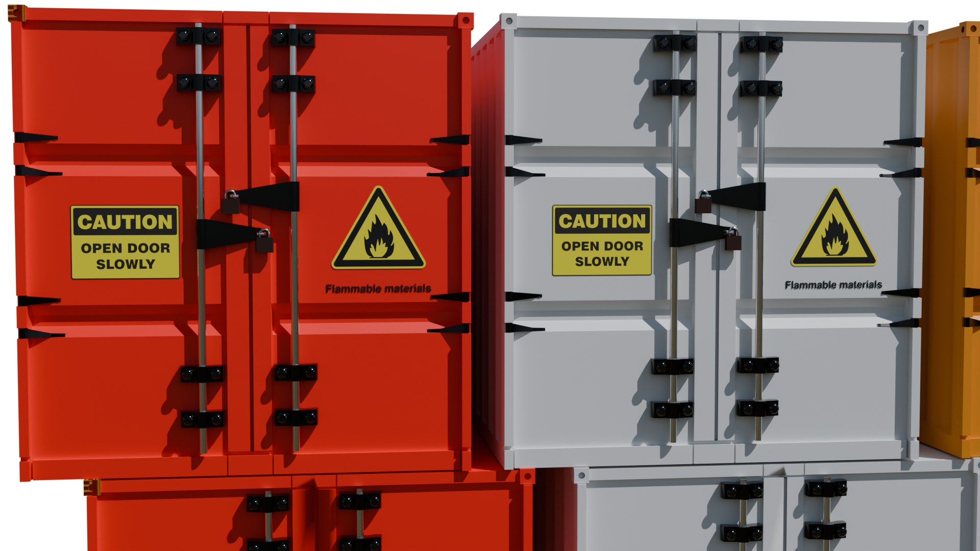 Realistic 3D Container Set - 5 Color Variations 3D Model - TurboSquid ...