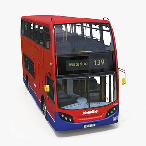 London Double Decker Bus Enviro 400 Rigged for Maya