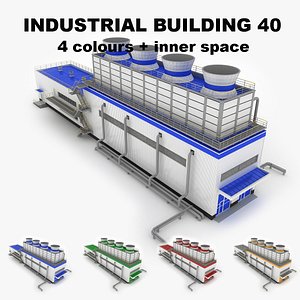 3d medium industrial building 40 model