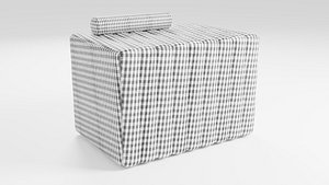 Stylish sofa with checkered texture in a minimalist style 3D model