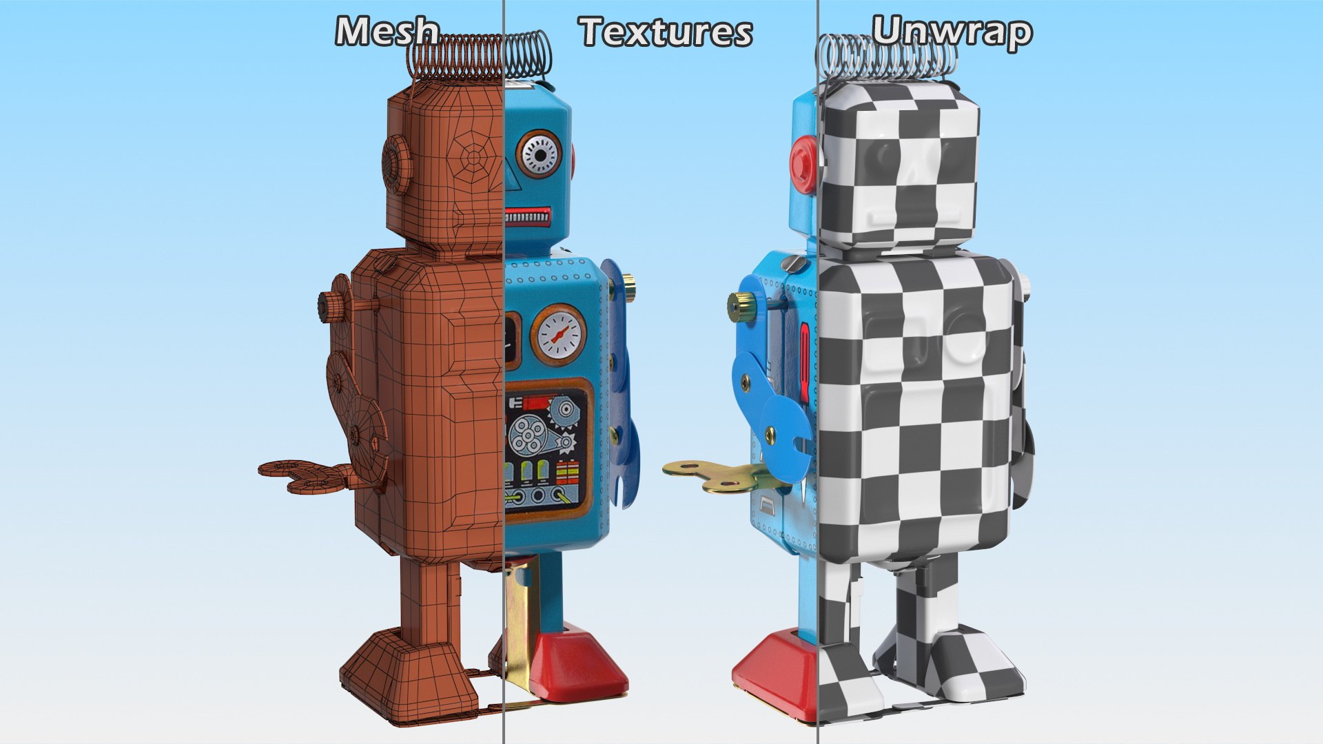 Metal Walking Tin Toy Retro Robot Rigged for Maya 3D model https://p.turbosquid.com/ts-thumb/lV/yUnB5m/Em/metalwalkingtintoyretrorobotrigged3dmodel016/jpg/1643380545/1920x1080/fit_q87/2988efe18cade43aa589ce191efe452cd722fb0e/metalwalkingtintoyretrorobotrigged3dmodel016.jpg