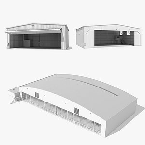 3d max 3 size hangars building