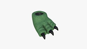 Slippers G01 Green Dino Paw - Costume Character Design 3D model