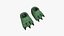 Slippers G01 Green Dino Paw - Costume Character Design 3D model