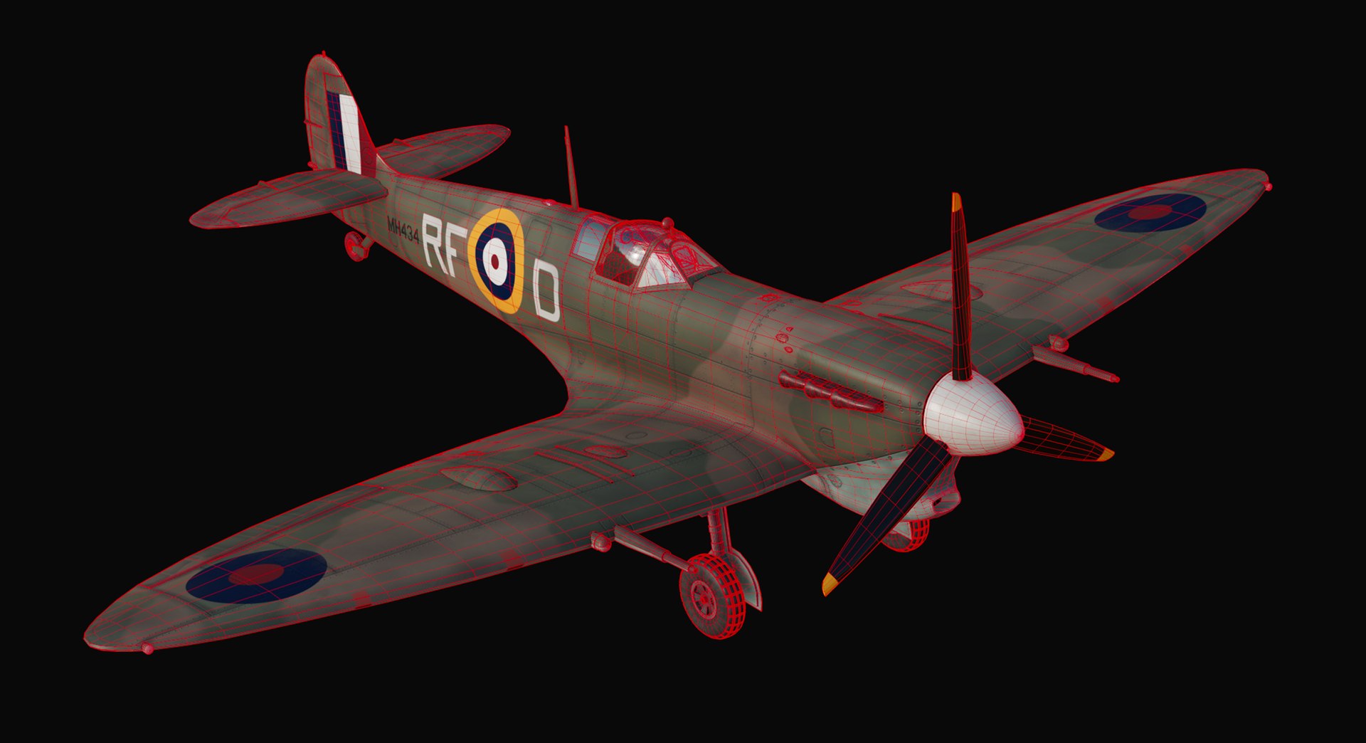 3D Model Royal Air Force Supermarine Spitfire Mk WWII Fighter Airplane ...