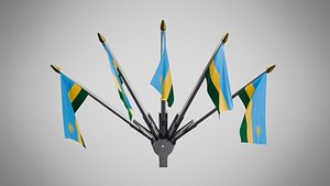Wall Mount Flags 5 Of Rwanda 3D