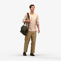 00562Jason015 - Adult Caucasian man walking through public space with bag transitional attire