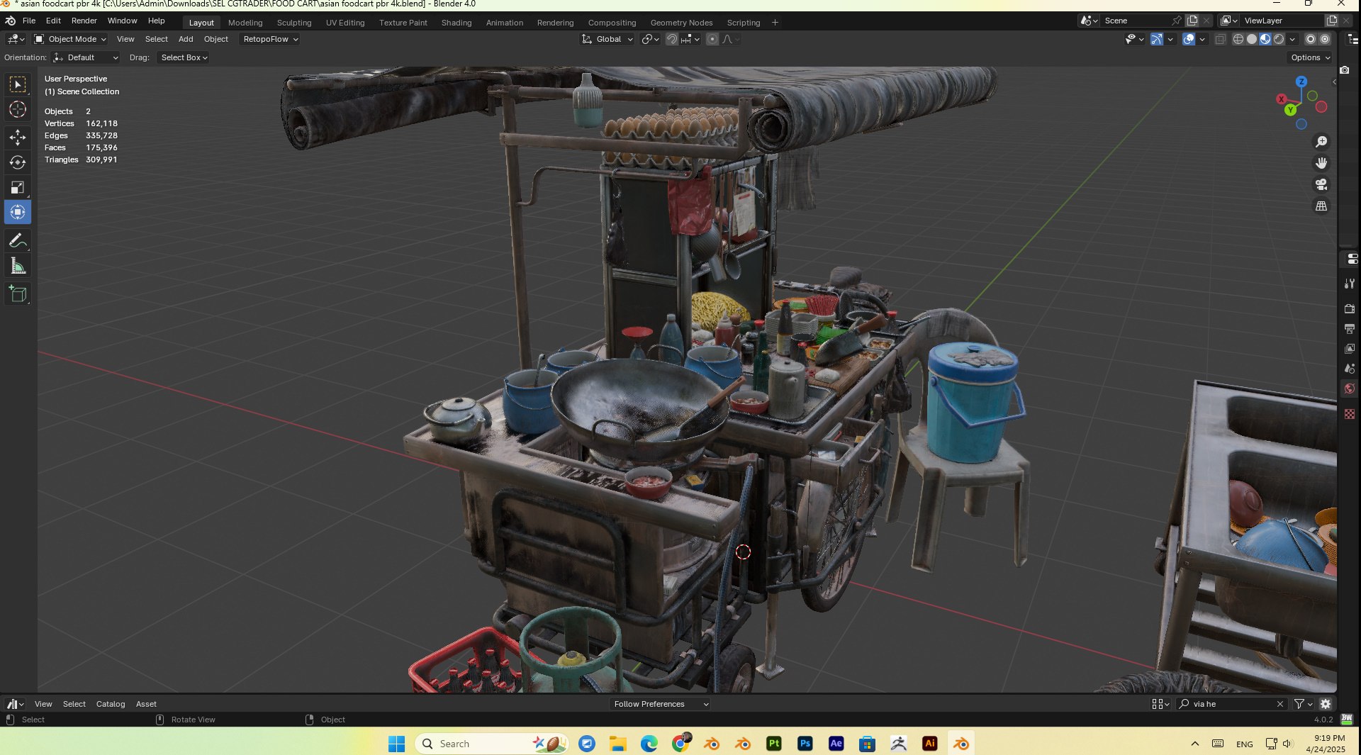 Asian Food Cart Pbr 4k 3D - TurboSquid 2397785