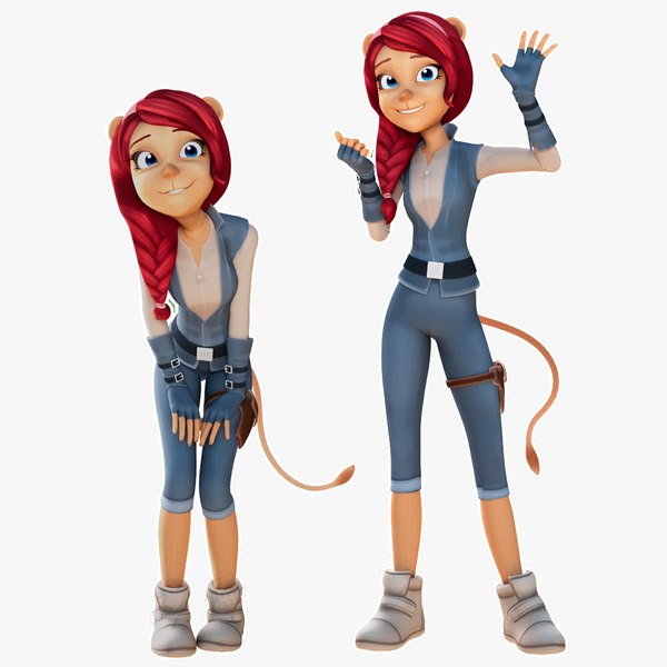 3D model Cartoon Girl Rigged