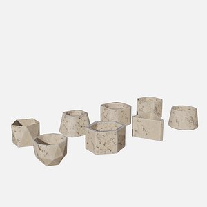 Cement Marble White pot model