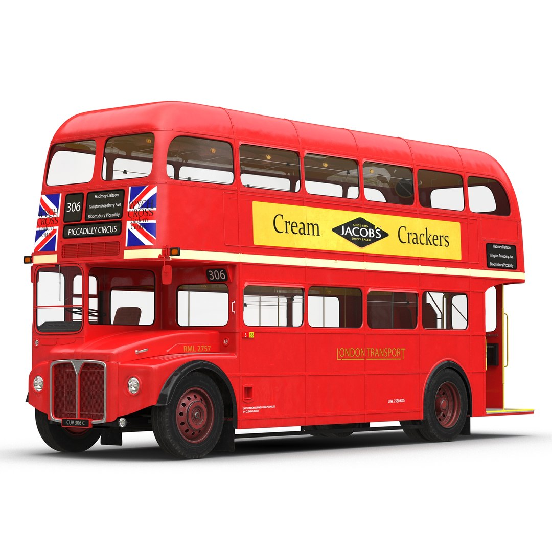 London Bus Routemaster Rigged 3D Model 3D model preview