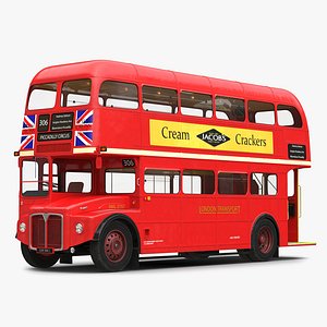 London Bus Routemaster Rigged 3D Model