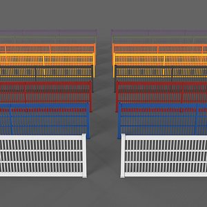 PBR Metal Fence 5 model