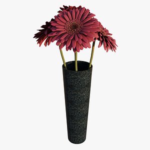 Flower Vase with Purple Gerber Flower