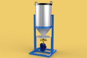 AUTOMATIC FISH FEEDER ROTARY CENTRIFUGAL SPREADER 3D model