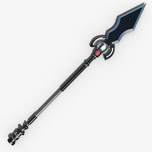 Fantasy Spear06 Glow GameReady With PBR Unity UnReal Engine V-Ray Arnold Textures Included