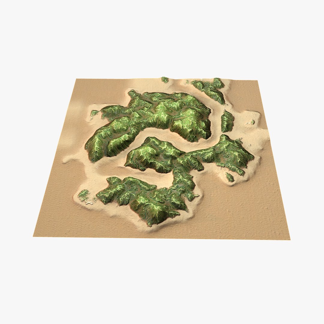 Tropical Island Terrain 2 3d Model