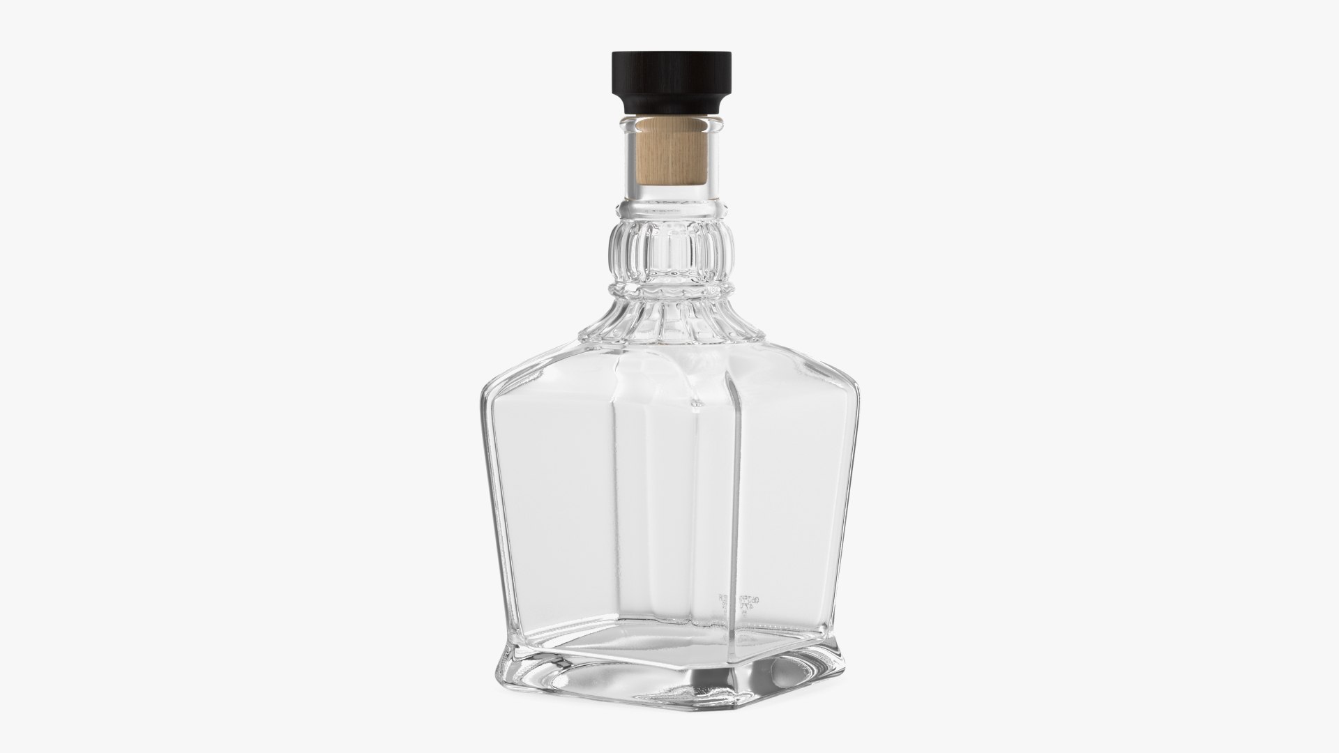 Empty Whiskey Bottle 3D model preview