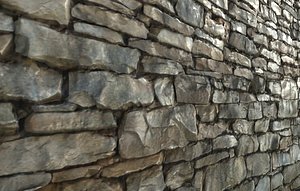 realistic scanned stonewall 3D model