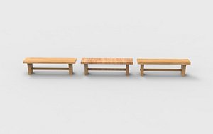 3D Beam Bench 01 3D model model