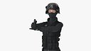 Tactical Police Officer Woman with Handgun Rigged