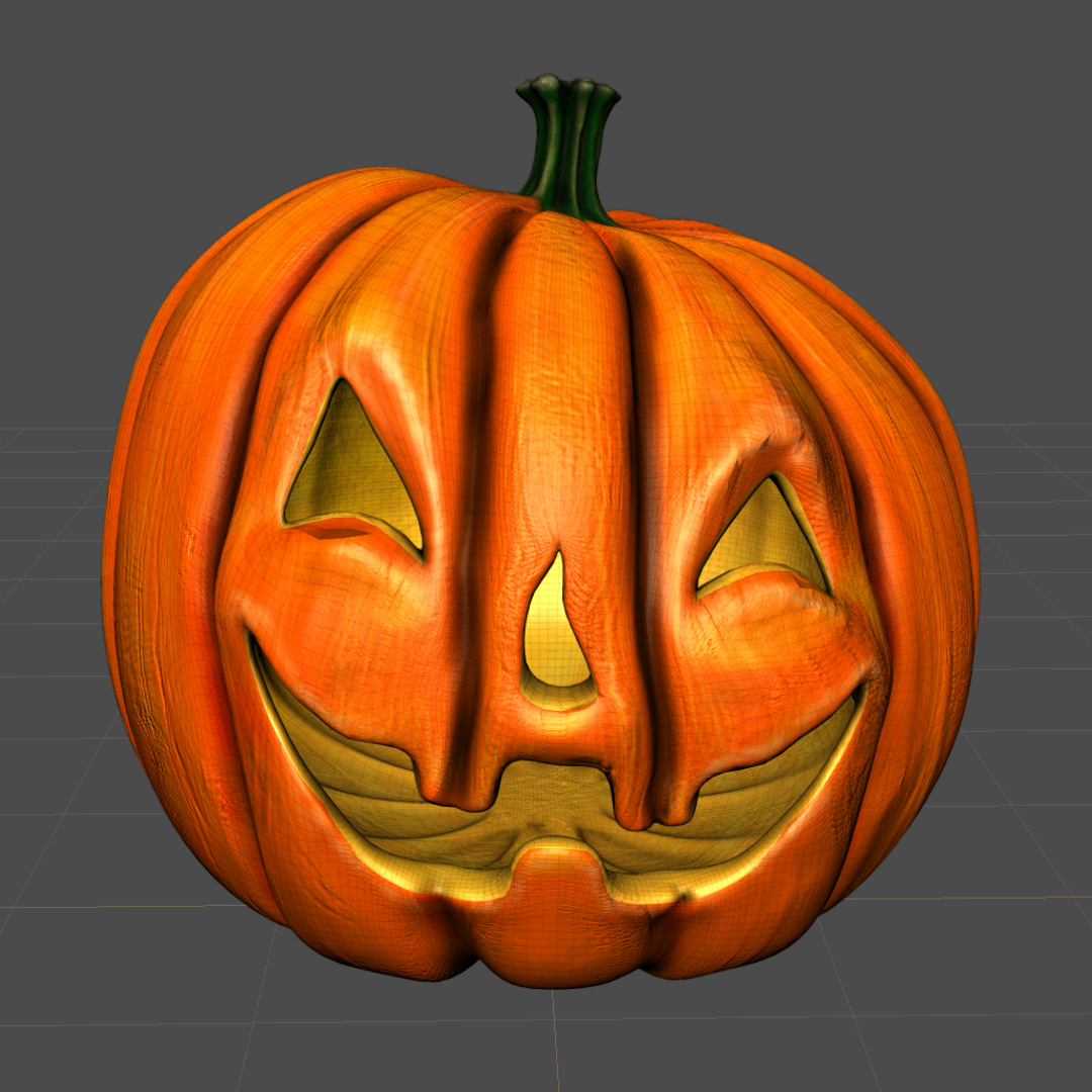 3d happy jack-o -lantern