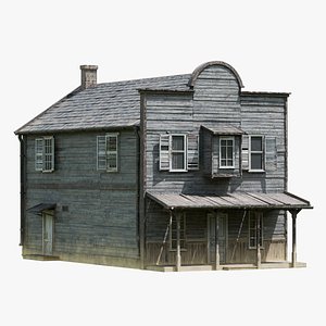 3D Old Wooden Western House