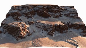 3D Desert rocky slope model