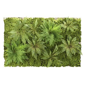 Architectural Fern Moss Green Wall Vol 420 3D Model 3D model