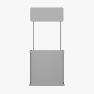 3D Basic Portable Stand Booth - Geometry Only No Textures No Materials model