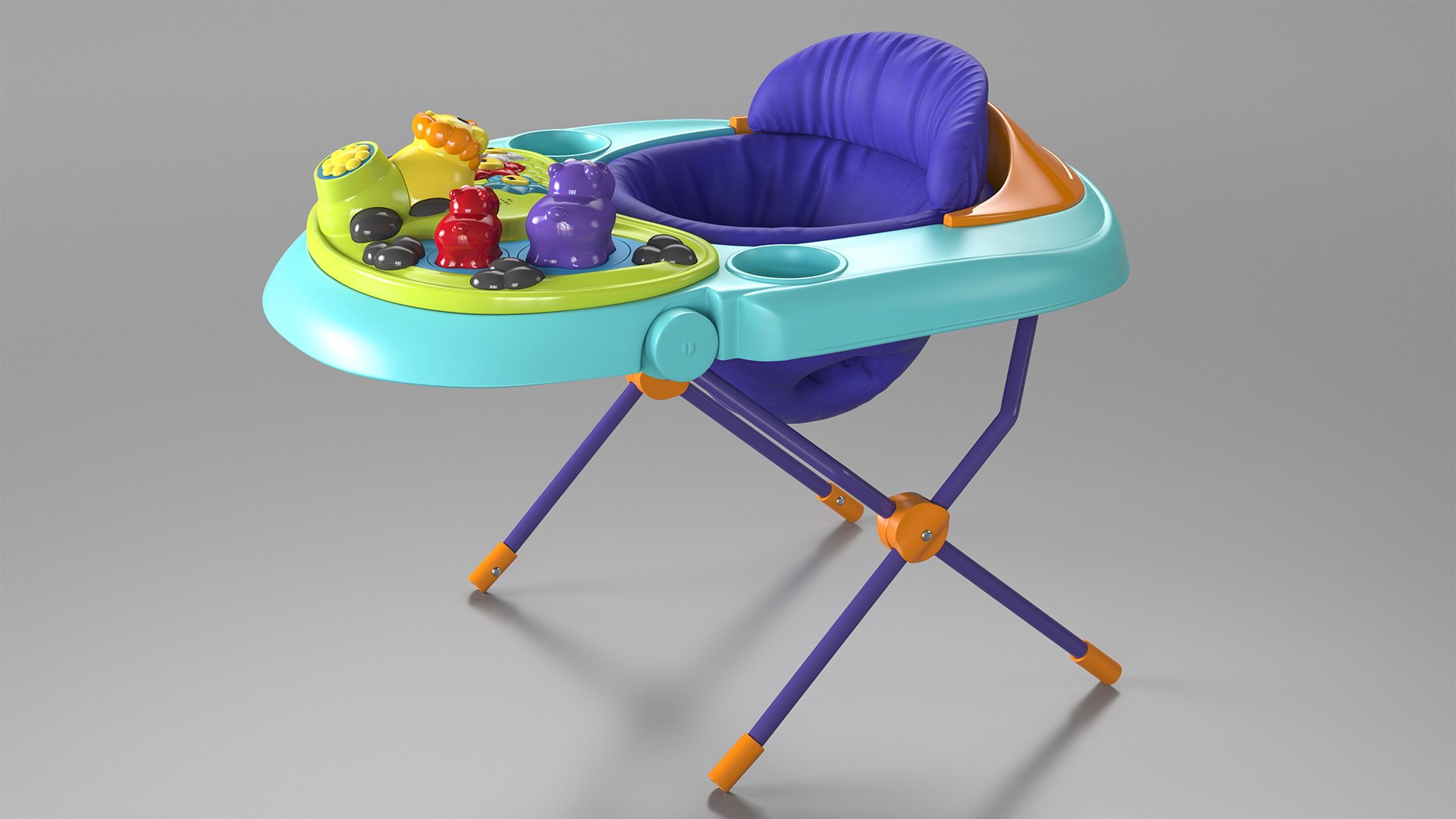 Baby Seat with Toys 3D model preview