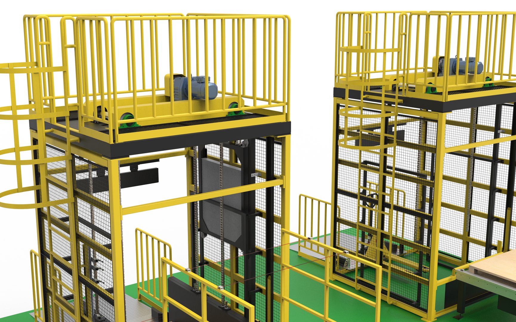 3D Model Logistics Double Pallet Elevator TurboSquid 1867938