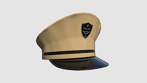 3D model Police Cap 06 Bege - Military Character Design Fashion