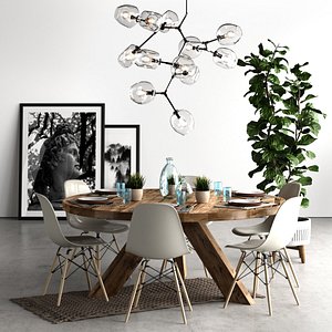 3D chair eames loft set model