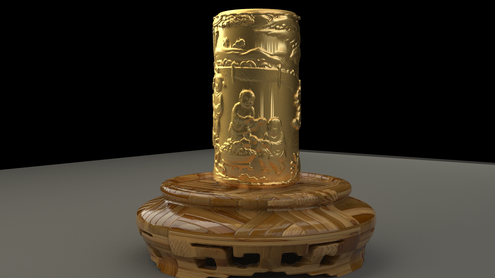 Chinese pencil holder 3D model TurboSquid 1708763