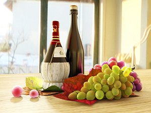 3d life wine grapes model